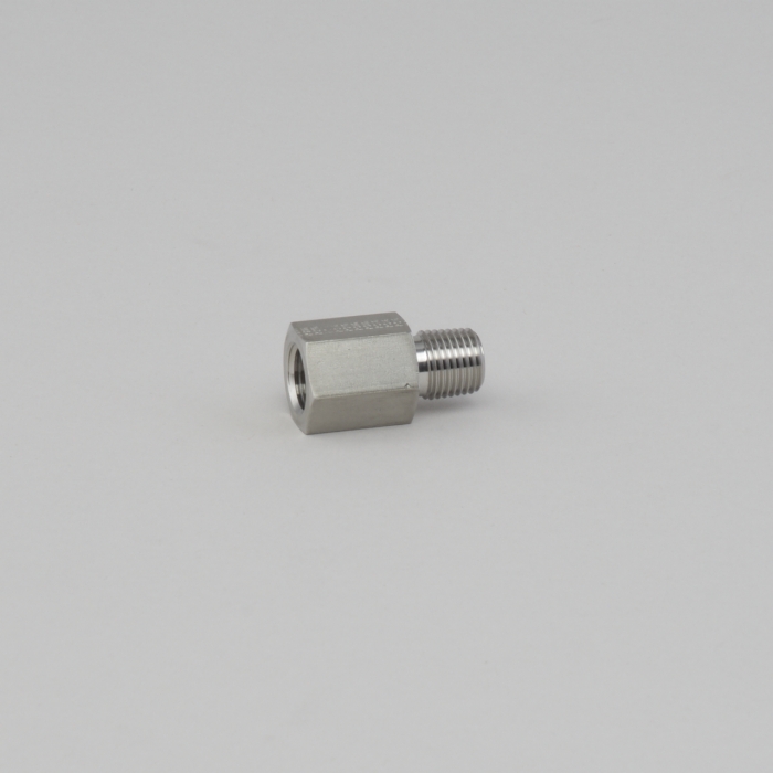 ACCESSORY, THREAD ADAPTER, 1/4 BSPP MALE X 1/4 FNPT, 316SS